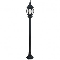 Φωτιστικό Φανάρι Κολωνάκι με ντουί E27 130cm Polycarbonate Μαύρο IP44 96515F/BL